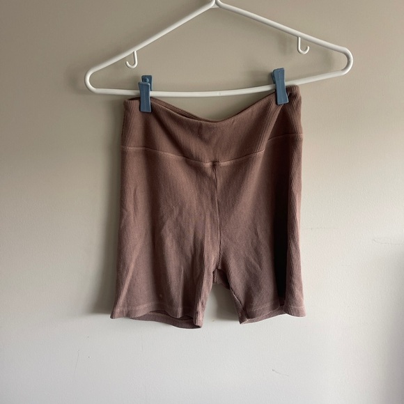 Year of Ours Brown Ribbed Shorts Small - Picture 1 of 5
